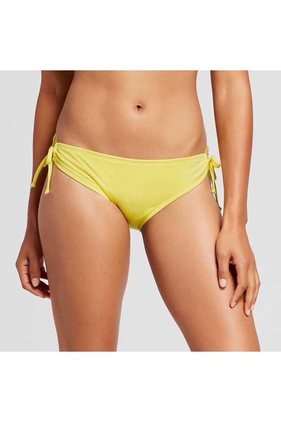 Yellow Hipster Side String Tie Keyhole Bikini Bottoms Women's XL