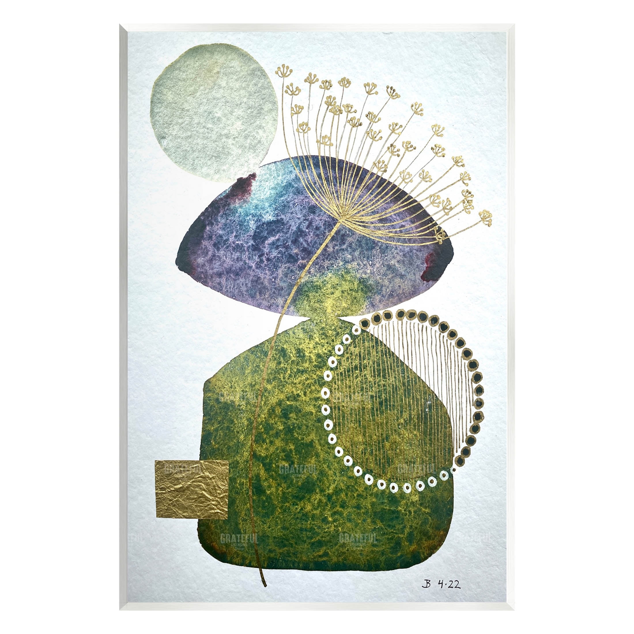 Mossy Botanical Contemporary Nature Abstract Graphic Art Unframed Art Print Wall Art