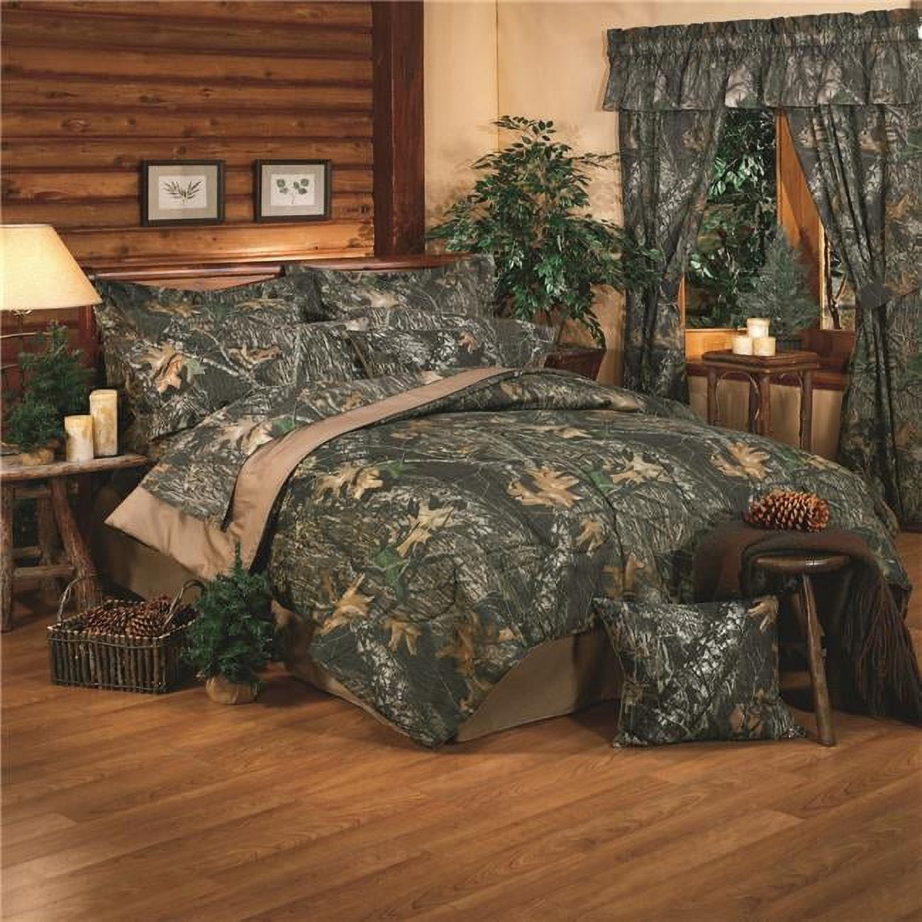 Mossy Oak 07164000082MO New Break Up Comforter Set, Dark Green Queen Size