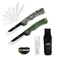 thumbnail image 1 of Mossy Oak 13 Pieces Replaceable Blades Knives,4.75 inches Folding Knife Set,with LED Light, 1 of 18