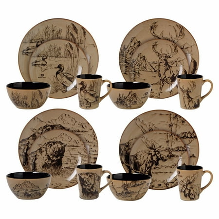 Mossy Oak 16-Piece Break-Up Infinity Dinnerware Set, Service for 4