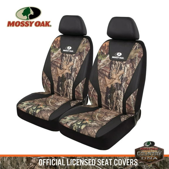Mossy Oak 2PC Low Back Car Seat Covers Leather Black - Universal Fit, 1901SC01