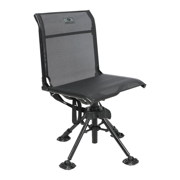 Mossy Oak 360 Degree Swivel Blind Chair with Adjustable Legs, Black