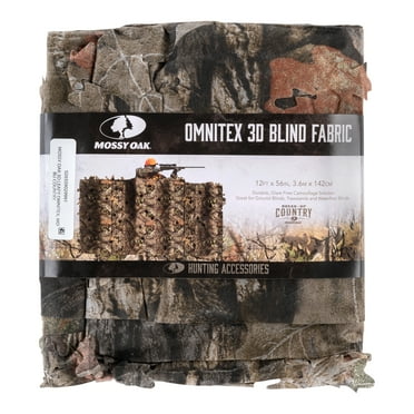 Mossy Oak 3D Leaf Omnitex Camo Net Ground Blind Material, 144" x 56" x 0.12", Mossy Oak Camo, Unisex