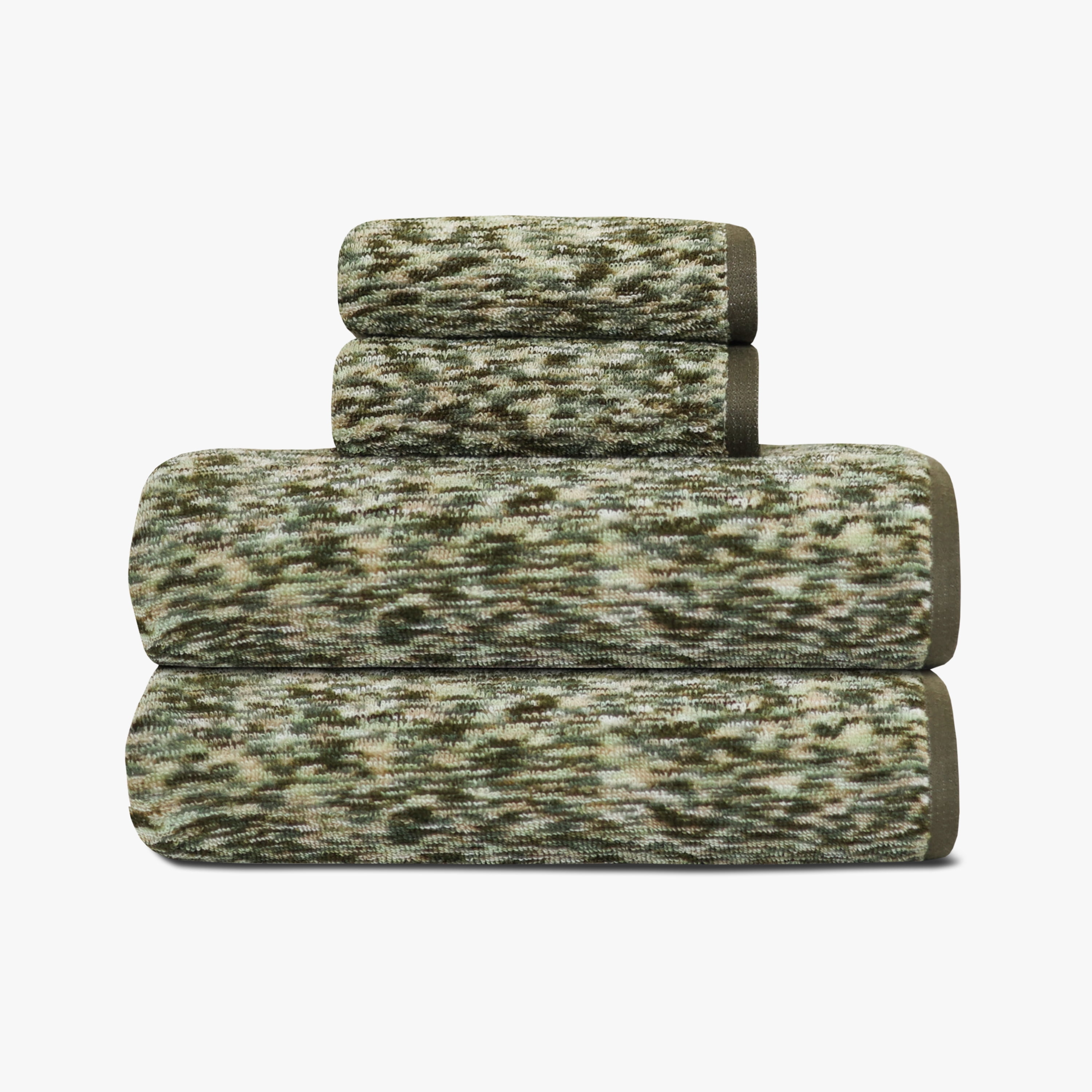 Mossy Oak 4-Piece Bath Set Space Dye, 2 Bath Towels (30x54") & 2 Hand Towels (16x26")
