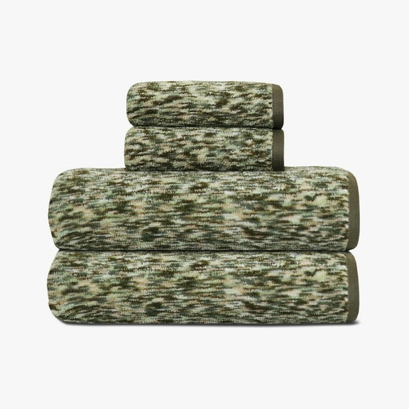 Mossy Oak 4-Piece Bath Set Space Dye, 2 Bath Towels (30x54") & 2 Hand Towels (16x26")