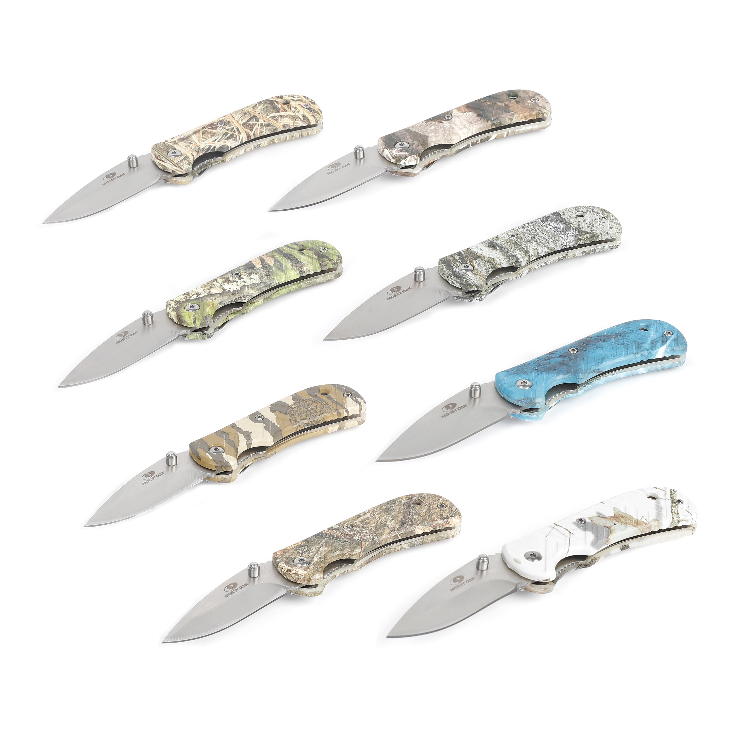 Mossy Oak 8 Piece Folding Pocket Knife Set, 2.5 Blade and 3.5