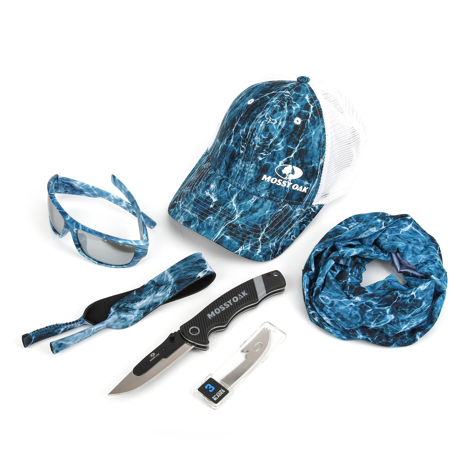 Mossy Oak 8-piece Fishing Anglers Combo with Hat, Model FS739