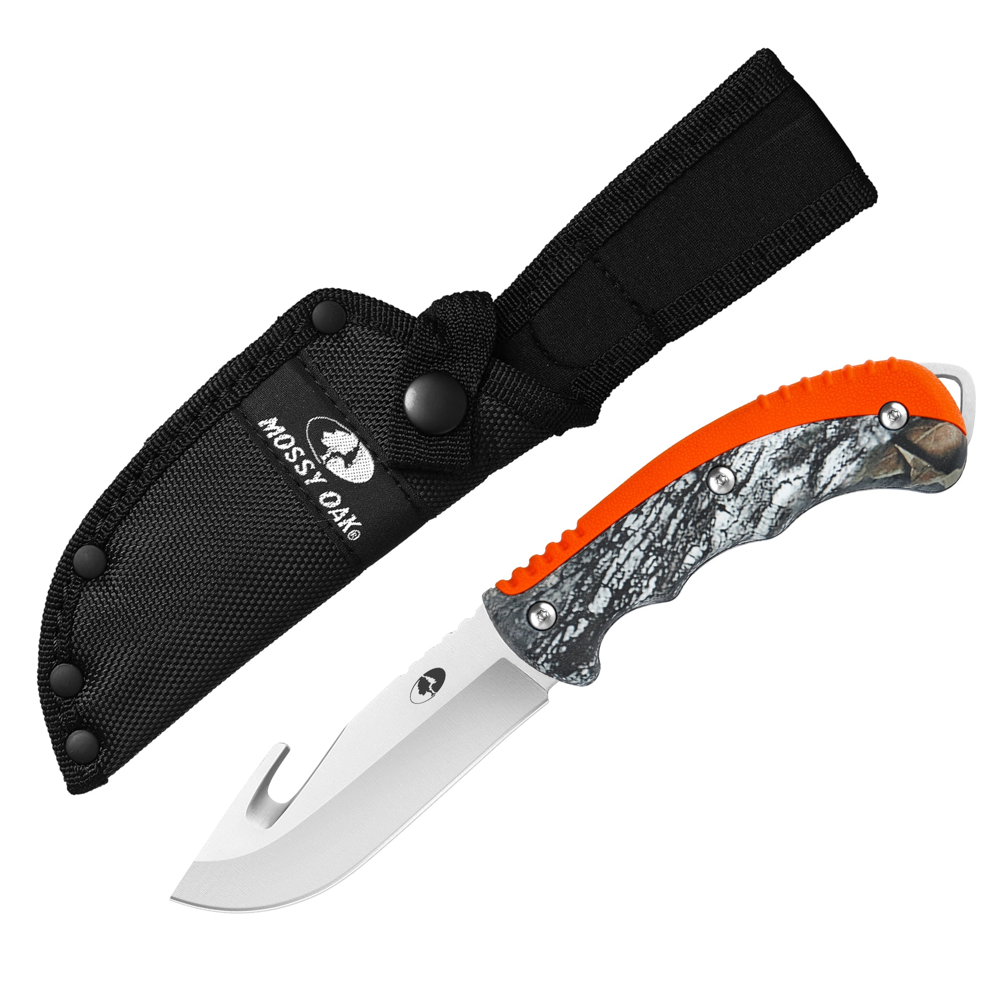 Mossy Oak 9 inch Gut Hook Fixed Blade Knife with Sheath Stainless