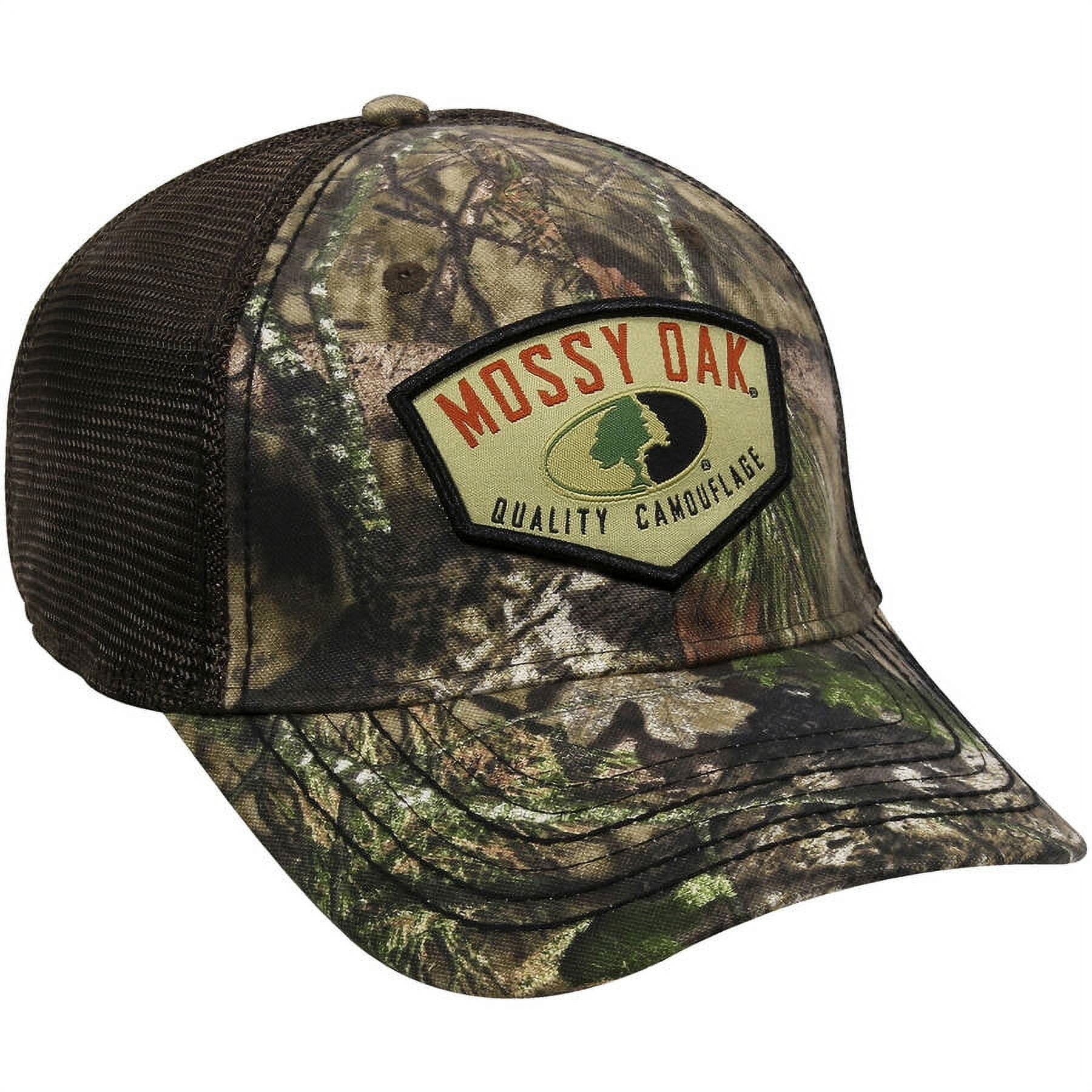 Mossy Oak adult male Camo Hat, Mossy Oak Break-Up Country Camo/Brown, Flexible Fitted