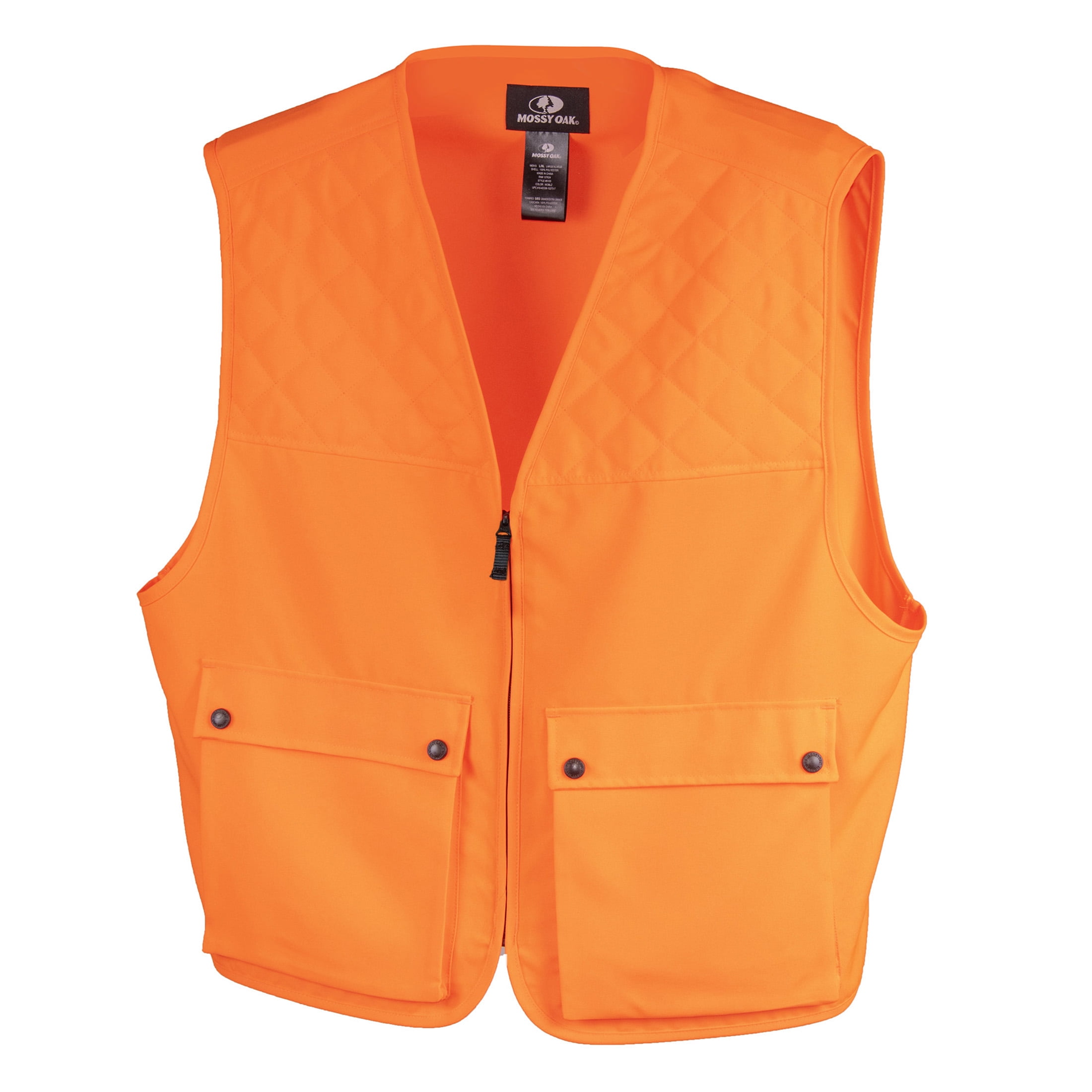 Mossy Oak Blaze Orange Men's Hunting Vest, up to Size 2XL