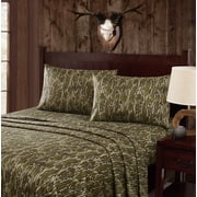 Mossy Oak® Bottomland Camouflage Microfiber Sheet Set Multiple Polyester 4-Piece Queen Sheet Set, OEKO-TEX Certified Safe for All Ages