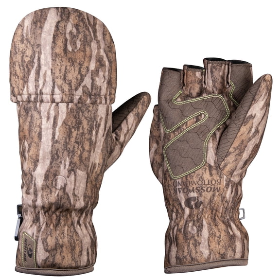Mossy Oak Bottomland Youth Pop-Top Hunting Gloves, Mossy Oak Bottomland, L/XL