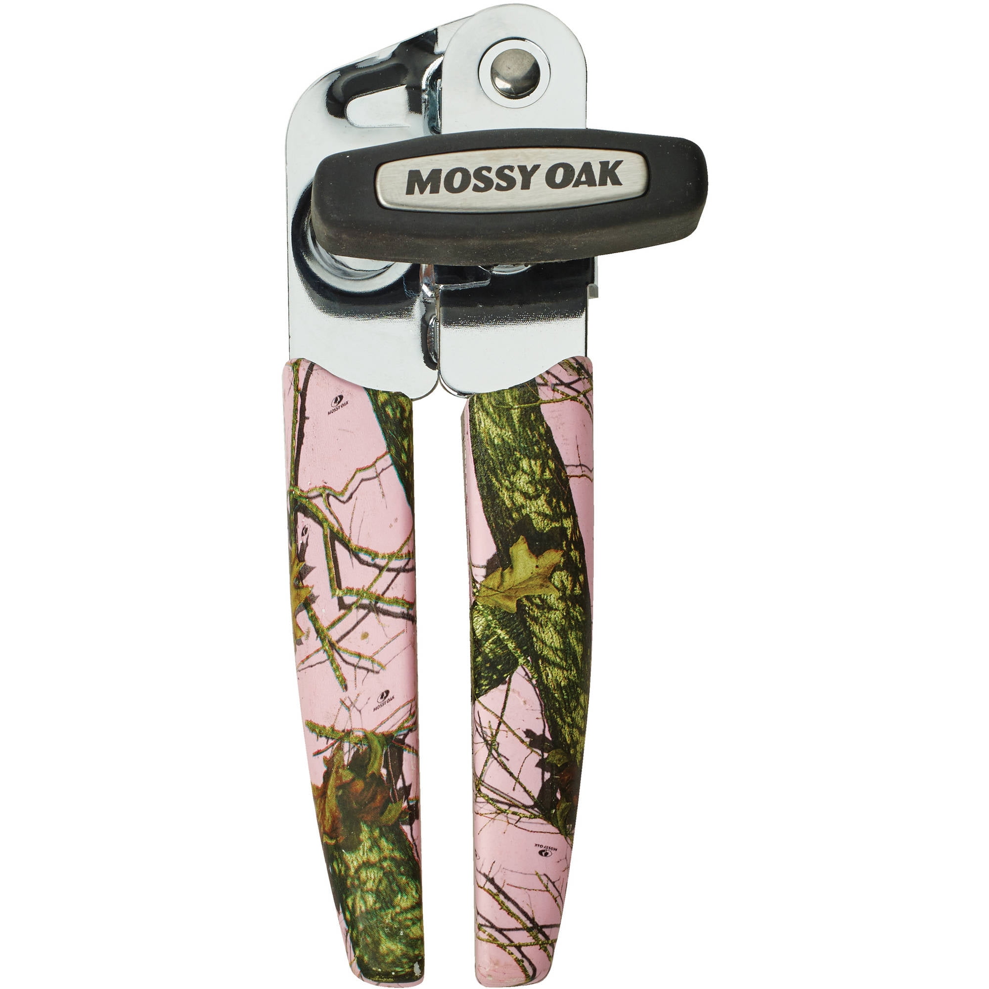 Mossy Oak Pink Camouflage Handled Can Opener with Chrome Head 