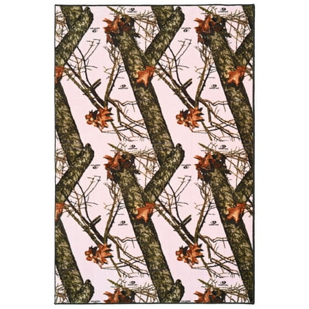 Mossy Oak Break-Up Pink Camouflage 5 ft x 7 ft Area Rug