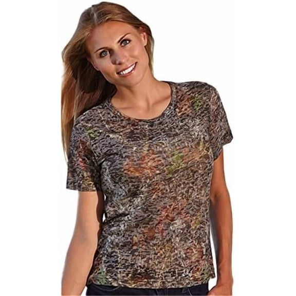 Mossy Oak Break-Up Short Sleeve Burnout Crew Neck-S