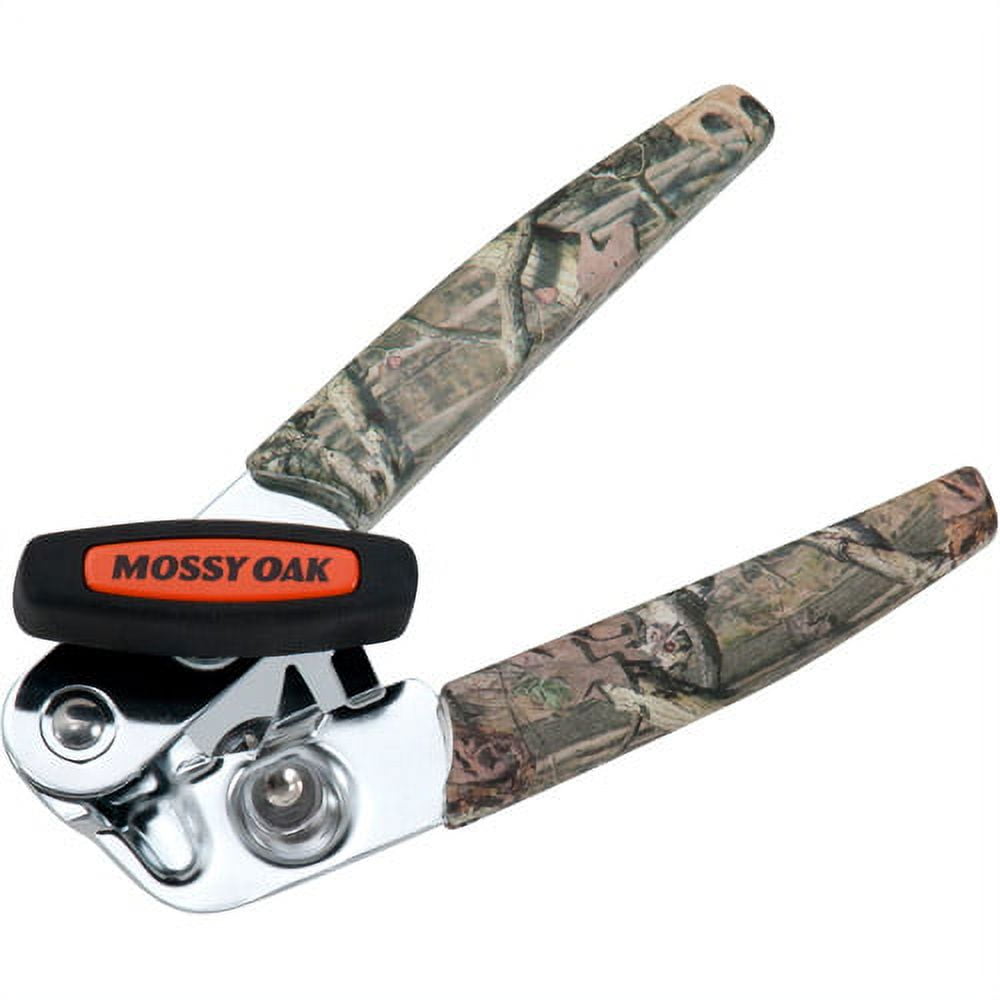 Mossy Oak Brown Camouflage Handled Can Opener with Chrome Head
