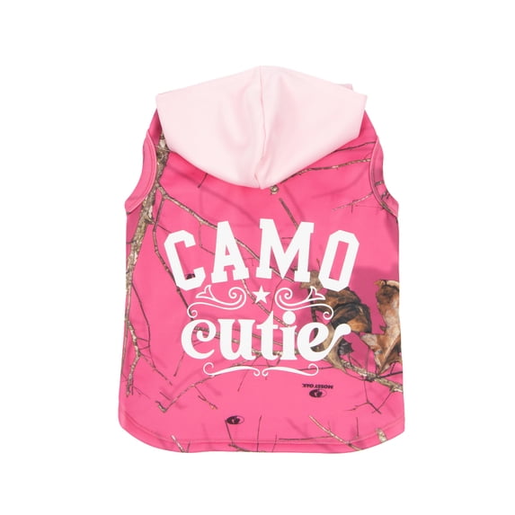 Mossy Oak Camo Cutie Fall Dog Hoodie, Pink, XL