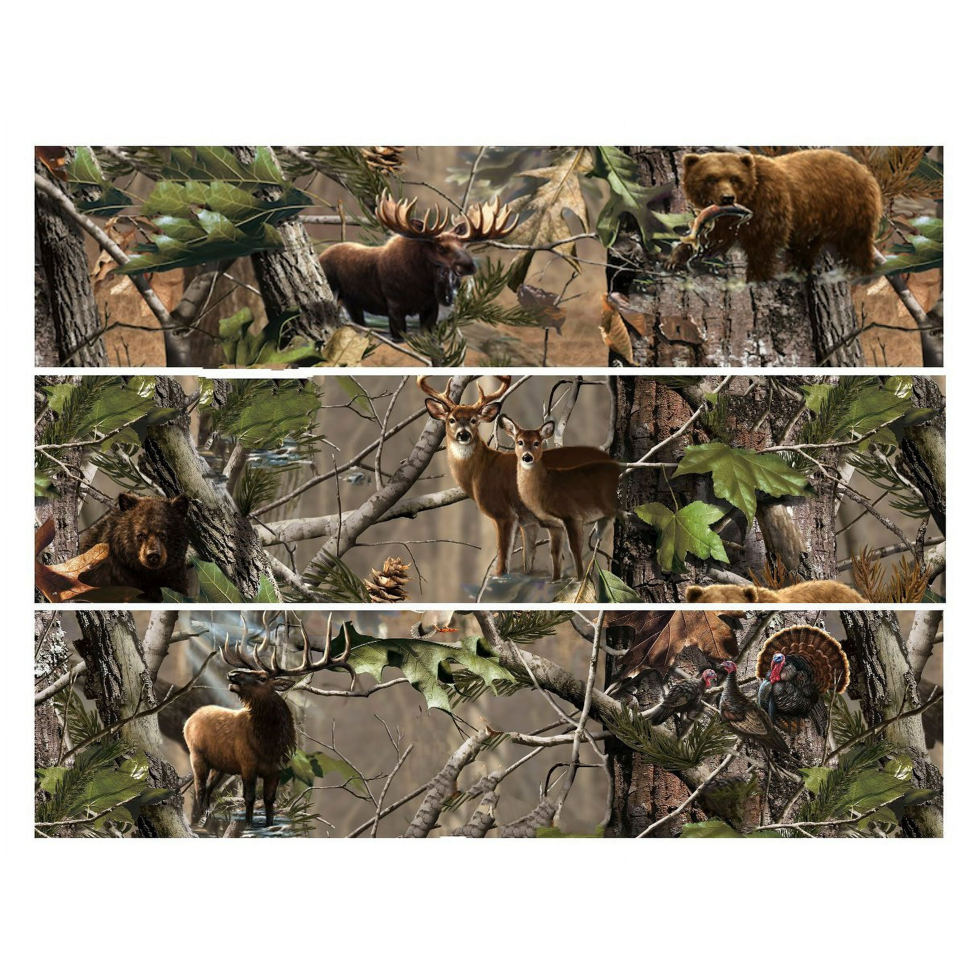 Mossy Oak Camo Hunting Deer Bear Elk Turkey Edible Icing Image Cake Border Strips By TNCT