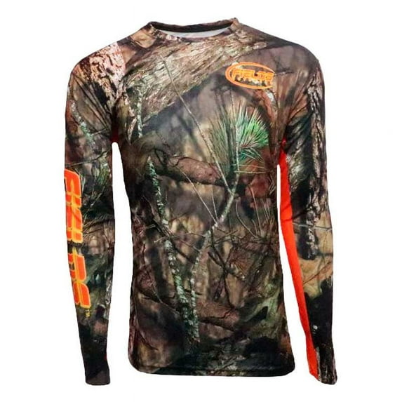 Mossy Oak Camo | Orange Sleeves | Long Sleeve Shirt | 2X-Large