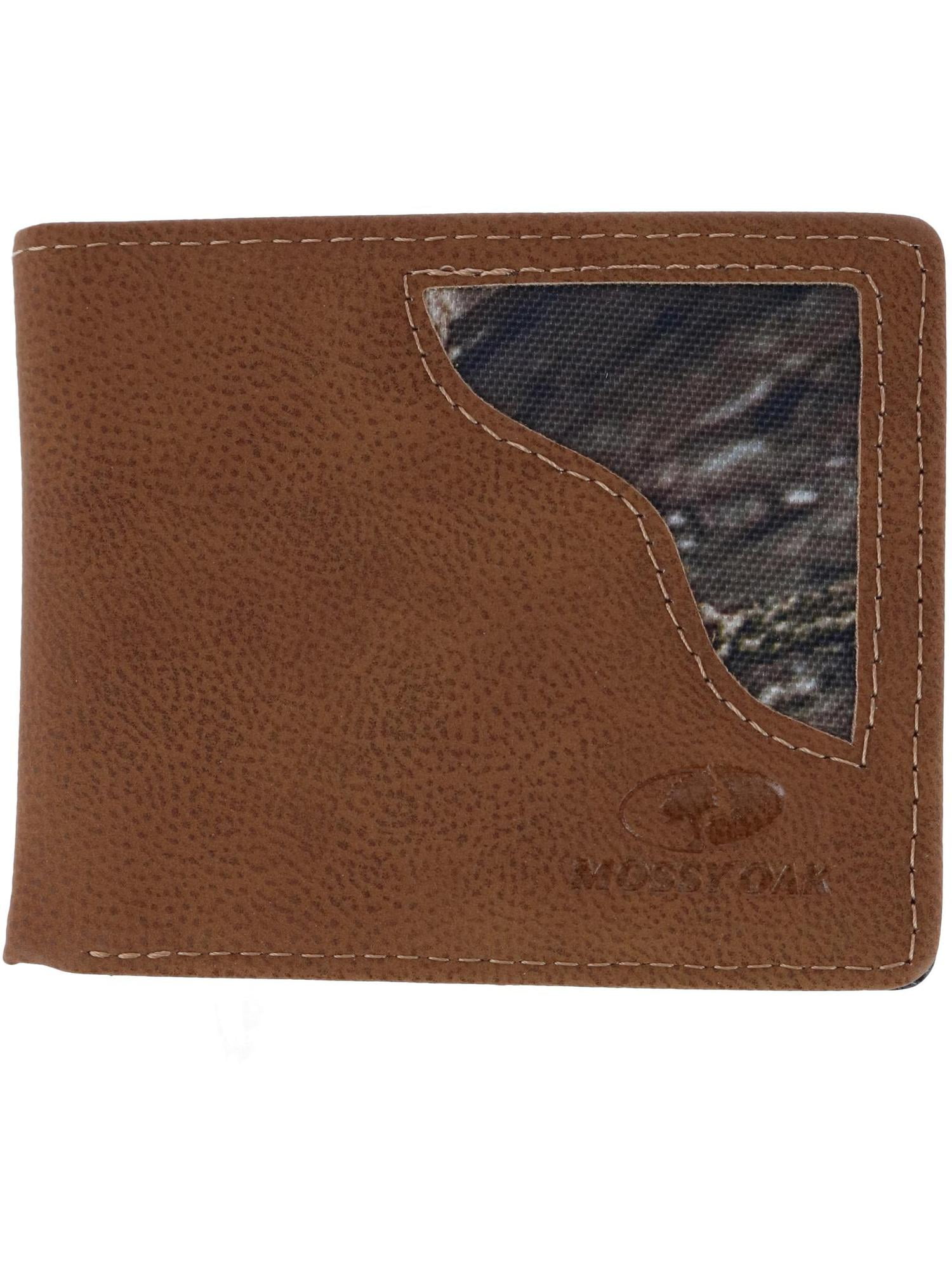 Mossy Oak Men's Leather Bifold Wallet with Camo Print, 8