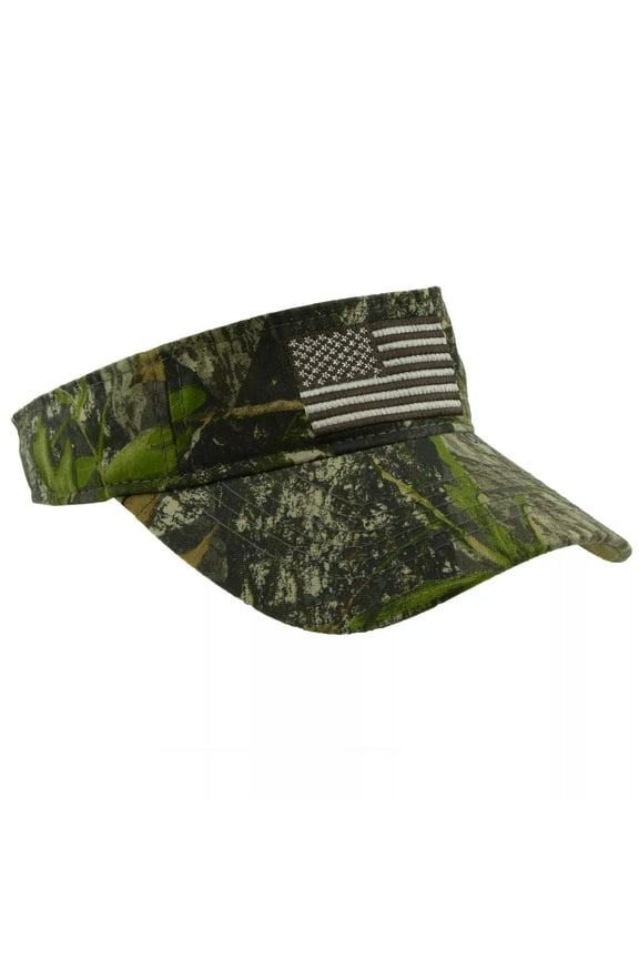 Camo USA American Flag Visor Hat One Size