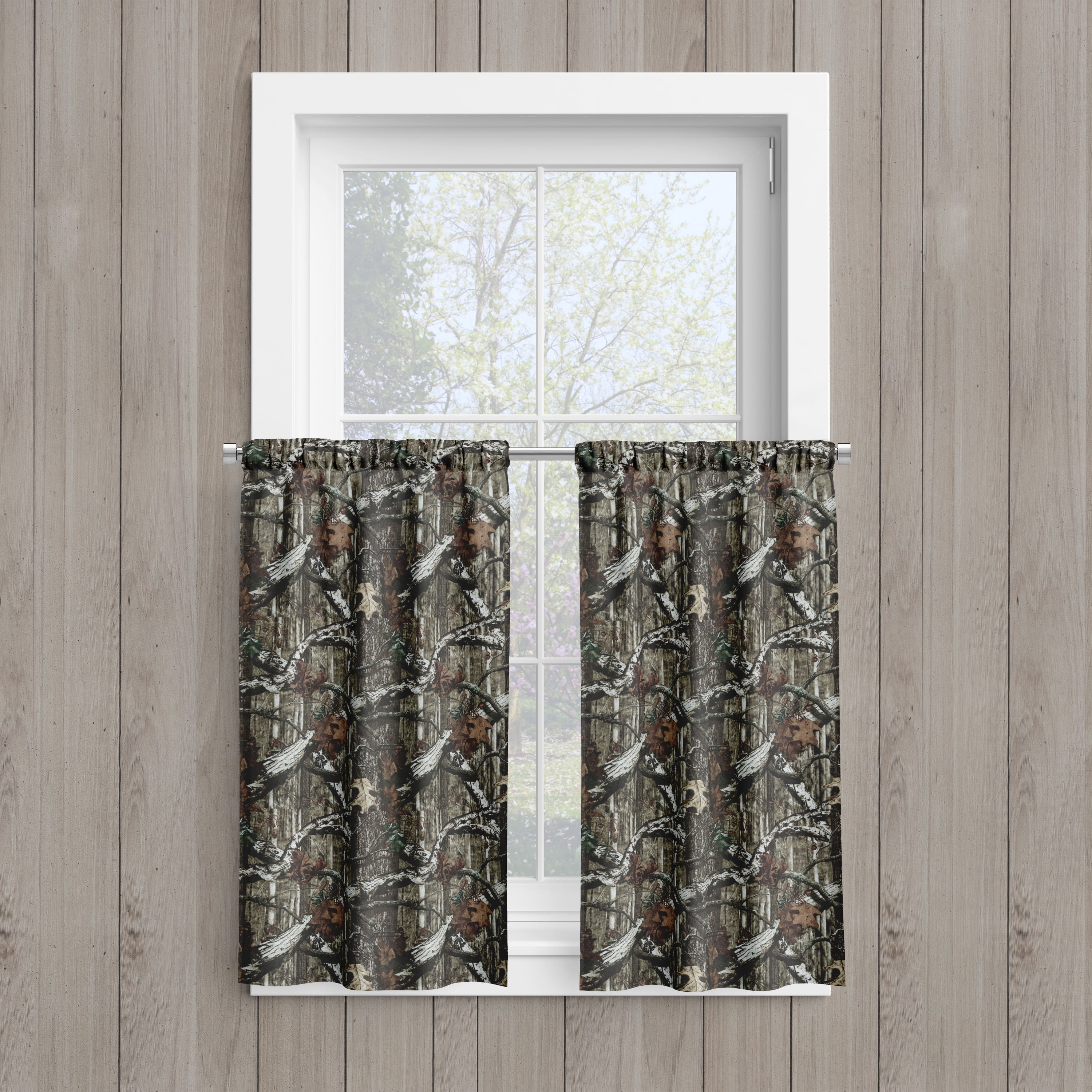 Mossy Oak Camouflage Curtain Tier Pair - 29 in. x 36 in. each, Set of ...