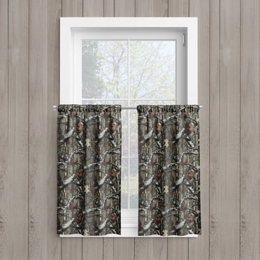 Mossy Oak Camouflage Curtain Tier Pair - 29 in. x 36 in. each, Set of (2)