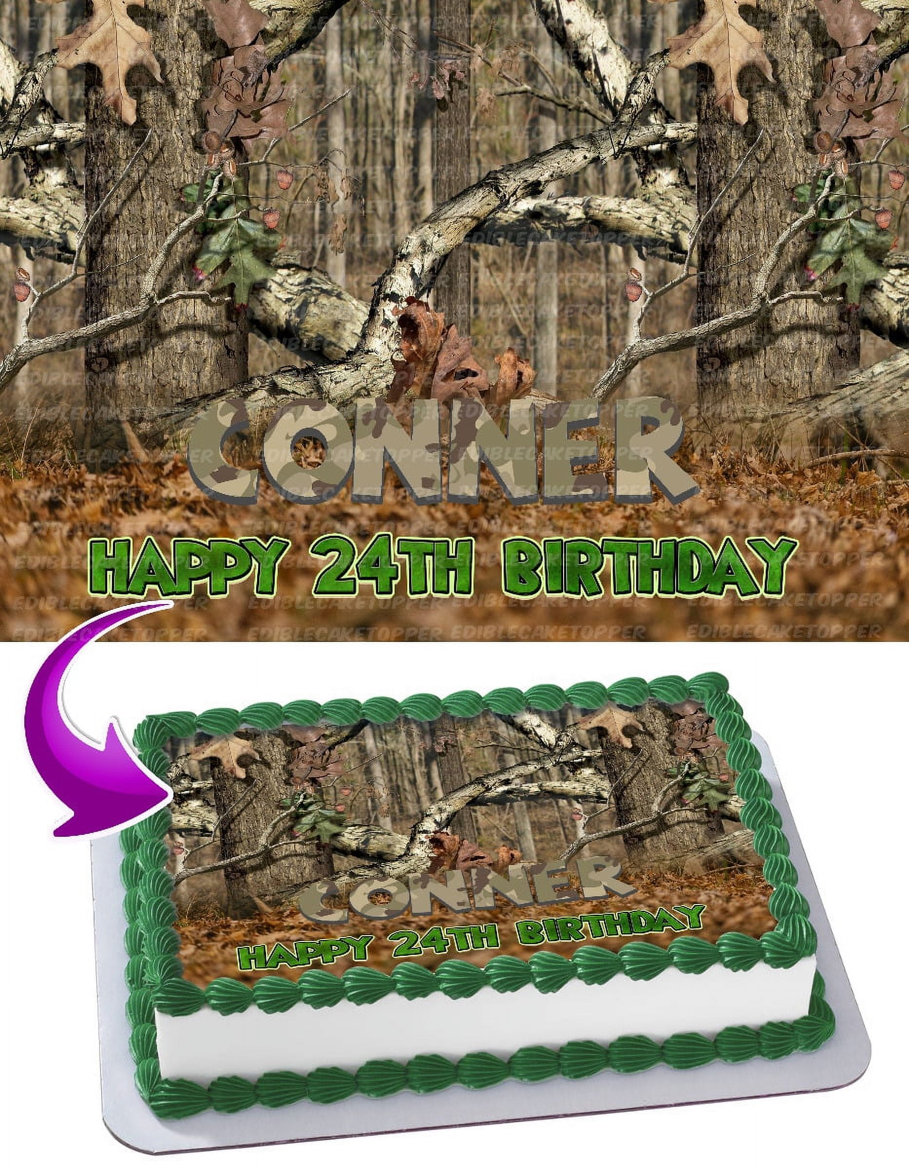 Mossy Oak Camouflage Edible Cake Image Topper Personalized Birthday
