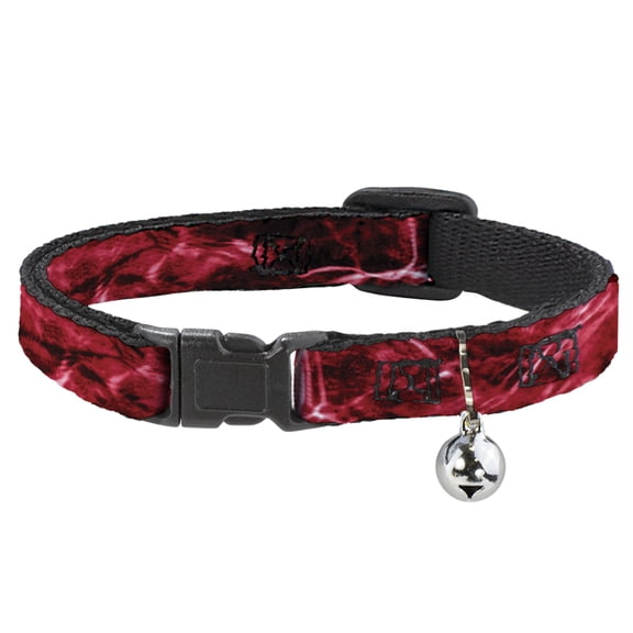 Mossy Oak Cat Collar, Breakaway Collar with Bell, Mossy Oak Elements Crimson Agua Camo Red, 8.5 to 12 Inches 0.5 Inch Wide
