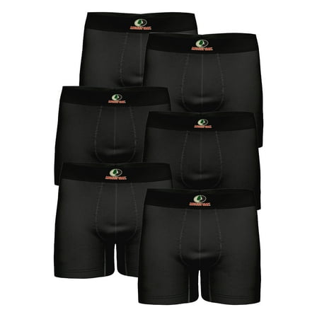 Mossy Oak Cotton Mens Briefs Breathable Underwear for Men, Black 6-Pack