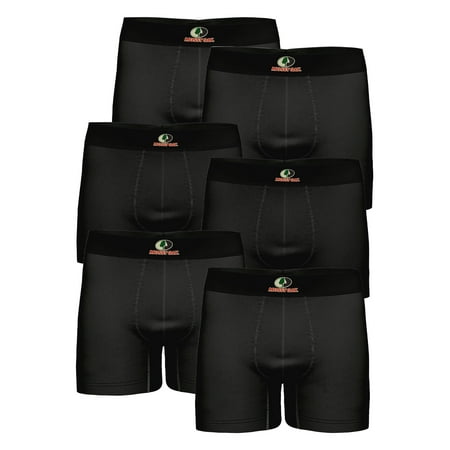 Mossy Oak Cotton Mens Briefs Breathable Underwear for Men, Black 6-Pack
