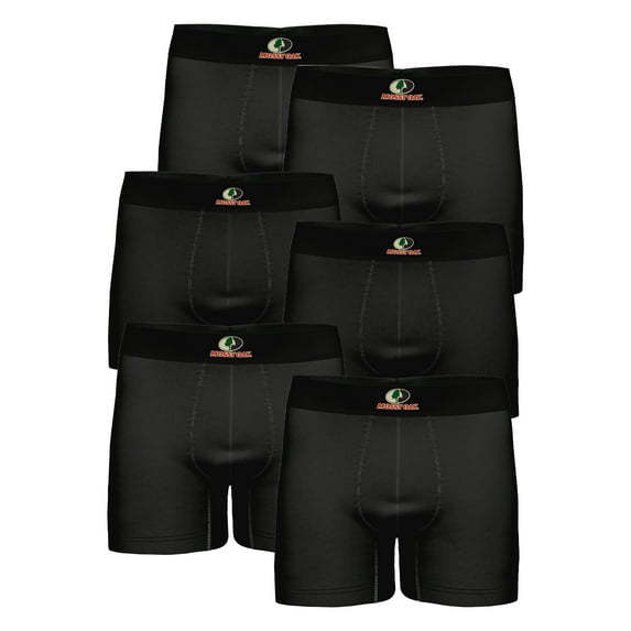 Mossy Oak Cotton Mens Briefs Breathable Underwear for Men, Black 6-Pack