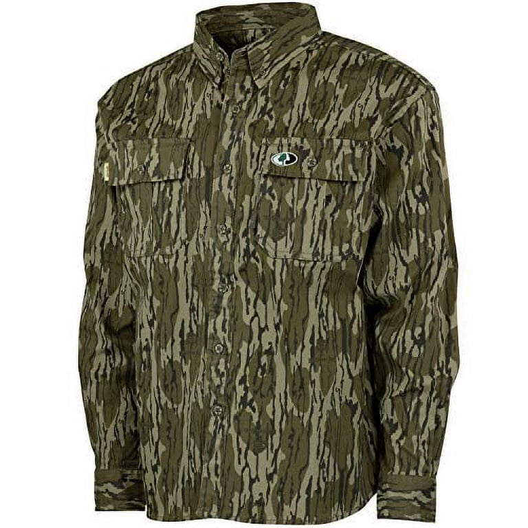 Mossy Oak Shirt Mens XL Tan Camo Shooter Hunting Hunt Button Up Dress  Fishing