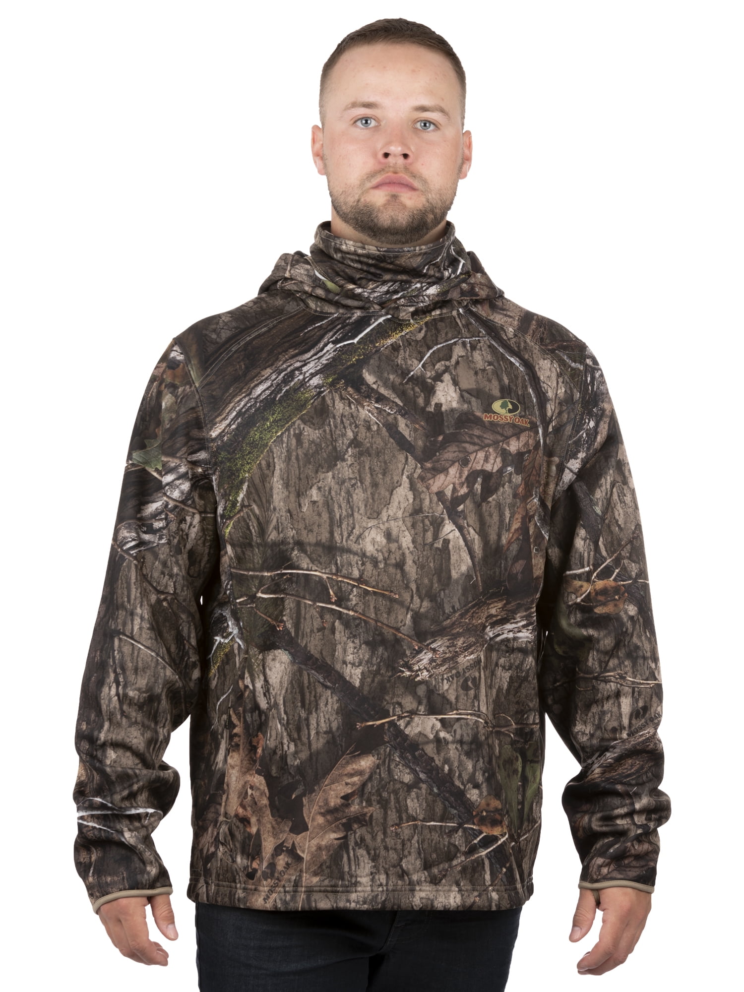 Mossy Oak Country DNA Men Performance Pullover Hoodie with Neck Gaiter 