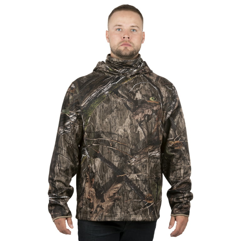 Mossy Oak Country DNA Men Performance Pullover Hoodie with Neck Gaiter 