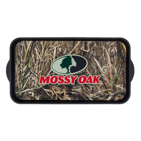 Mossy Oak Shadow Grass Habitat Indoor Outdoor Durable All-Weather 2 Piece Boot Tray and Non-Slip Door Mat Combo, Brown, 13.4" x 25.6"
