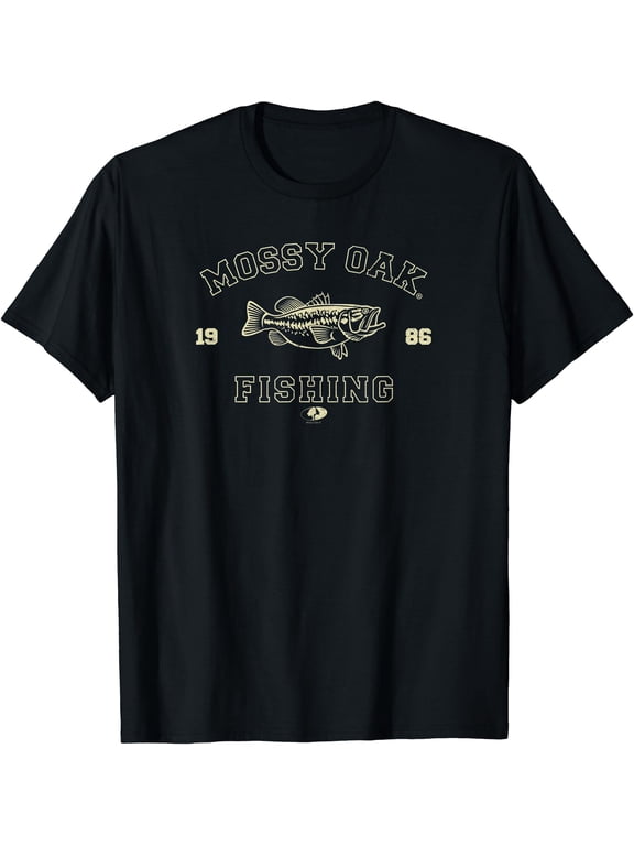 Mossy Oak Fishing 1986 Built For The Bite Fish Logo T-Shirt BLACK Unisex S-5XL Hot Trending Shirt, Vintage Birthday Gift