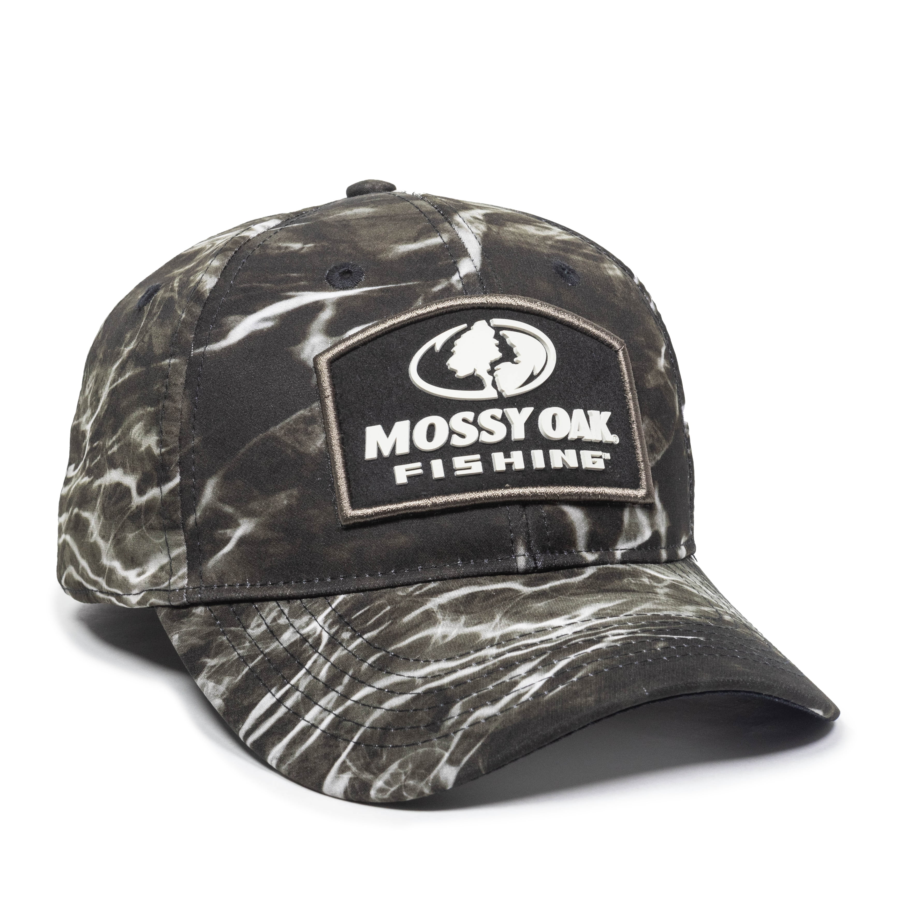 Mossy Oak Fishing Baseball Style Hat, Elements Agua Marlin/Black,  Small/Large