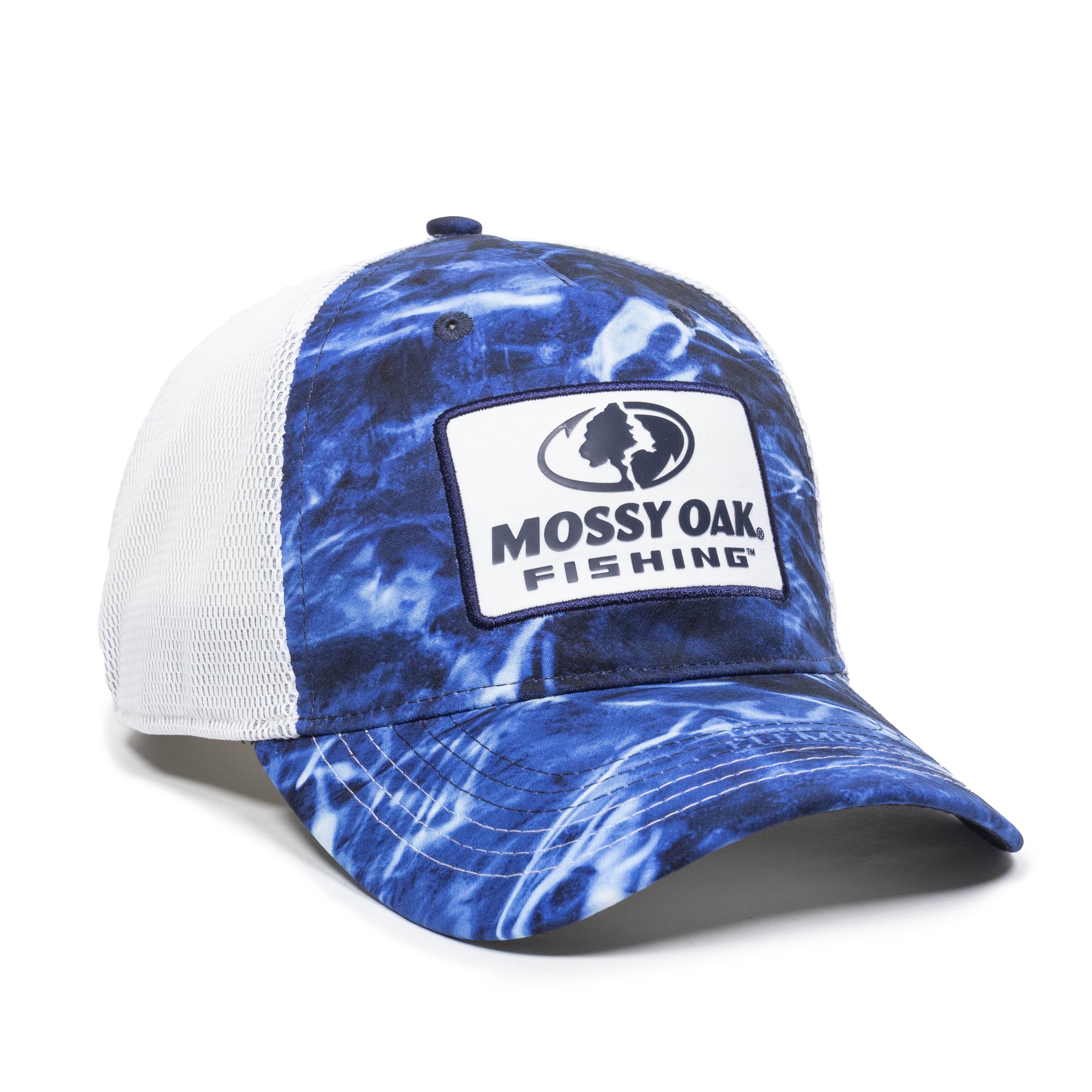 Mossy Oak Fishing Baseball Style Hat, Elements Agua Marlin/White,  Small/Large