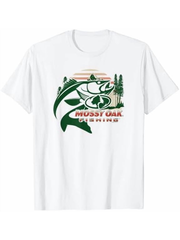 Mossy Oak Fishing Built For The Bite Fish Logo T-Shirt WHITE Unisex S-5XL Hot Trending Shirt Birthday Gift