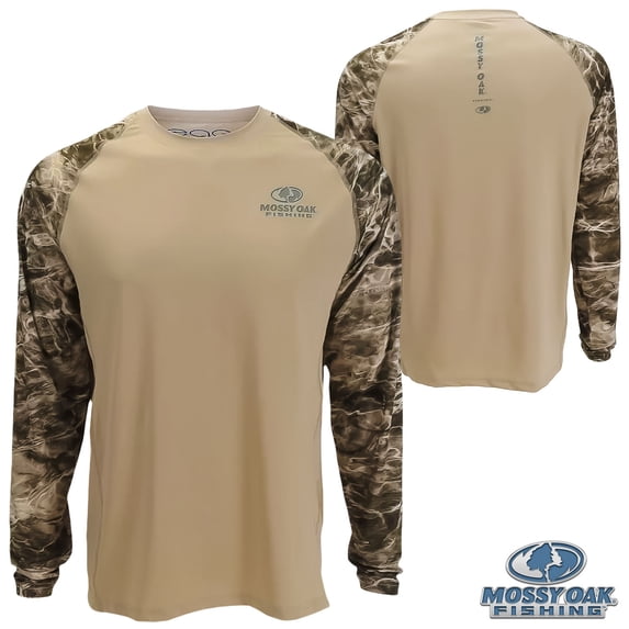 Mossy Oak Fishing Perf. Elements Vented Crew (2X)- Sand Crab