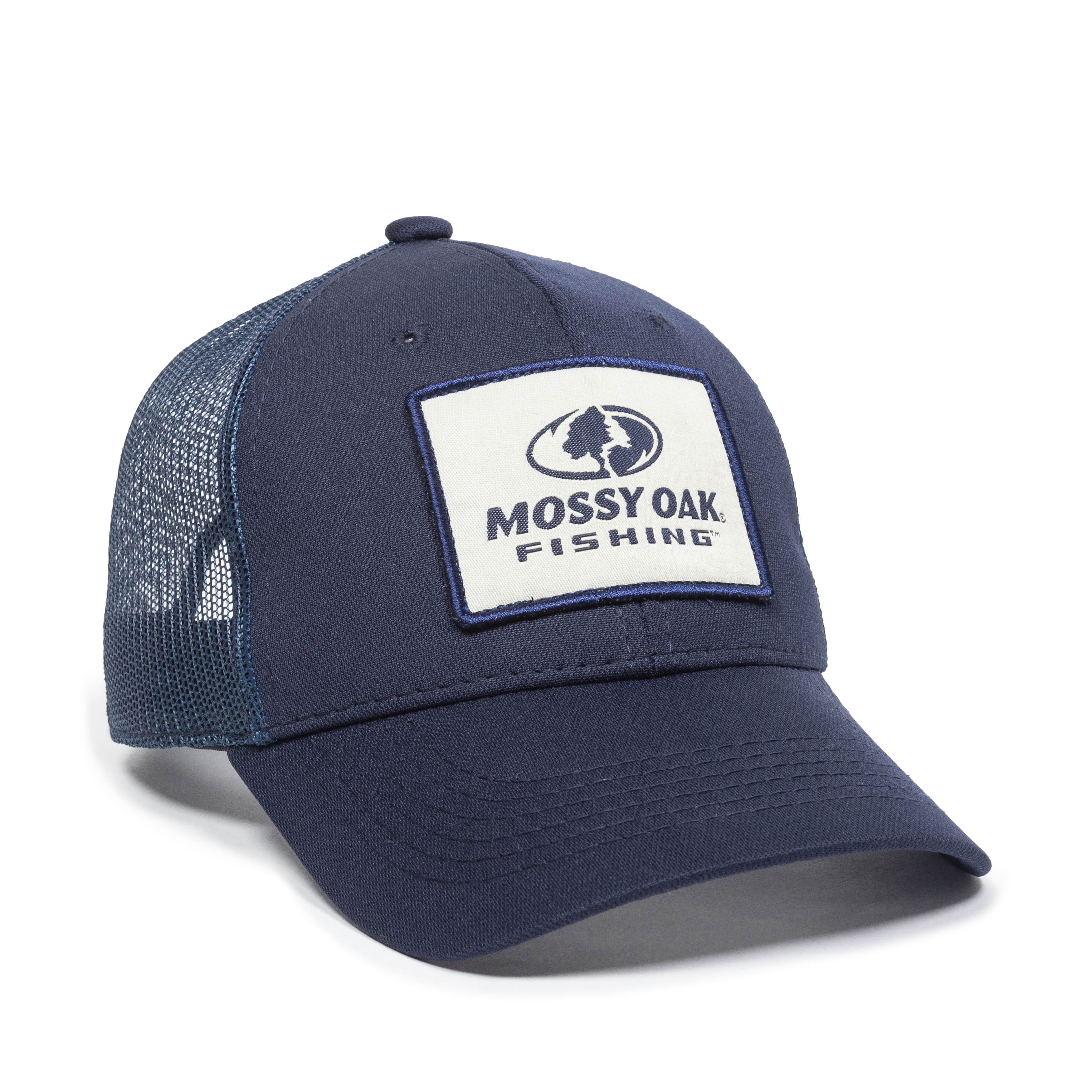 Mossy Oak Fishing Structured Baseball Style Hat, Navy, Adult 