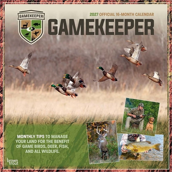 Mossy Oak Gamekeeper Official 2027 12 X 24 Inch (Hanging) Monthly Square Wall Calendar Plastic-Free, (Paperback)