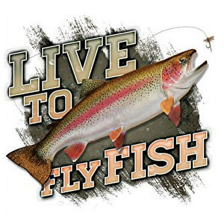 Mossy Oak Graphics 13019-S-RT 'Live to Fly Fish Rainbow Trout' Decal