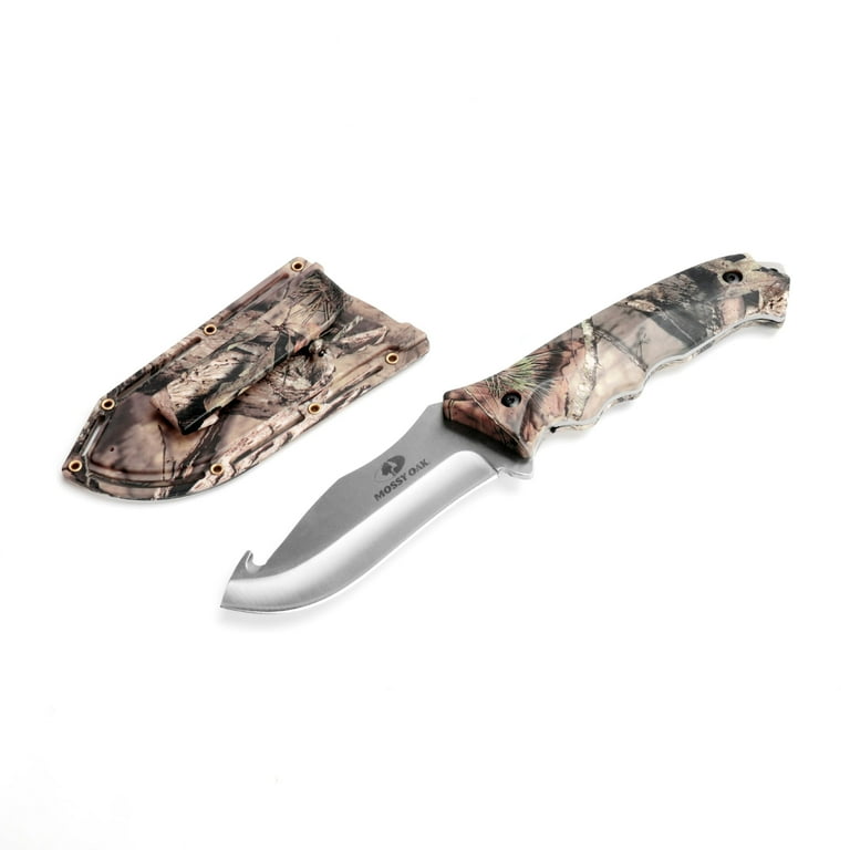 Mossy Oak Gut Hook Hunting Knife with Quick Clean Sheath - Walmart.com