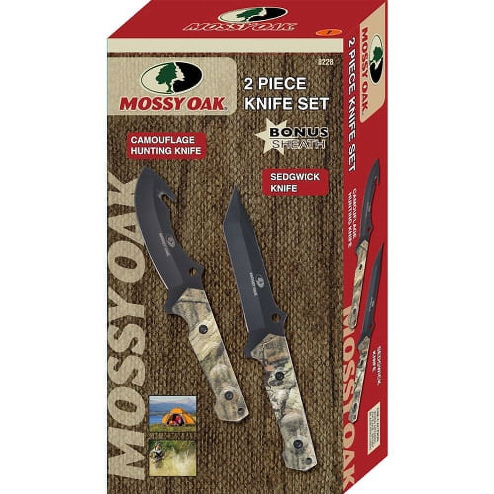 Mossy Oak Cutting Board & Knife Set Deer Head Hunting Camping Serving Party