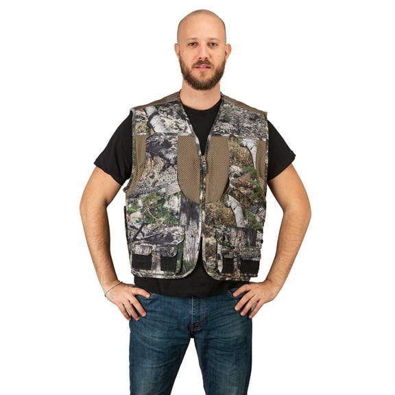 Mossy Oak Hunting Utility Cargo Travel Vest with Pockets Engineers Photographers Journalist, Mountain Country, 3X