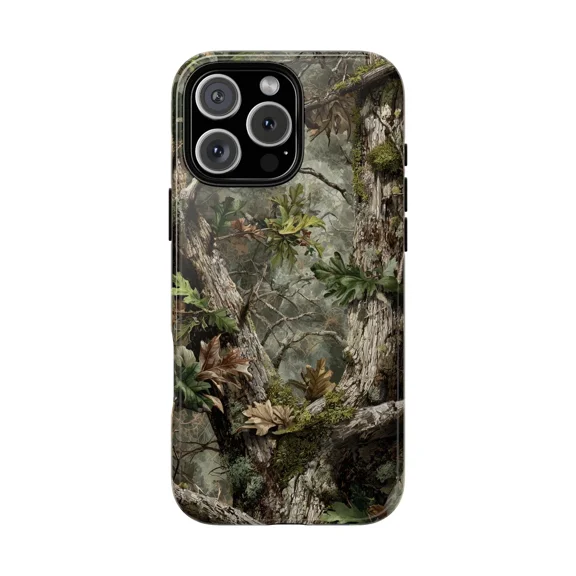 Mossy Oak Leaf Camouflage Woods Forest Hunting Pattern iPhone 11 12 13 14 15 16 17 Pro Max Case