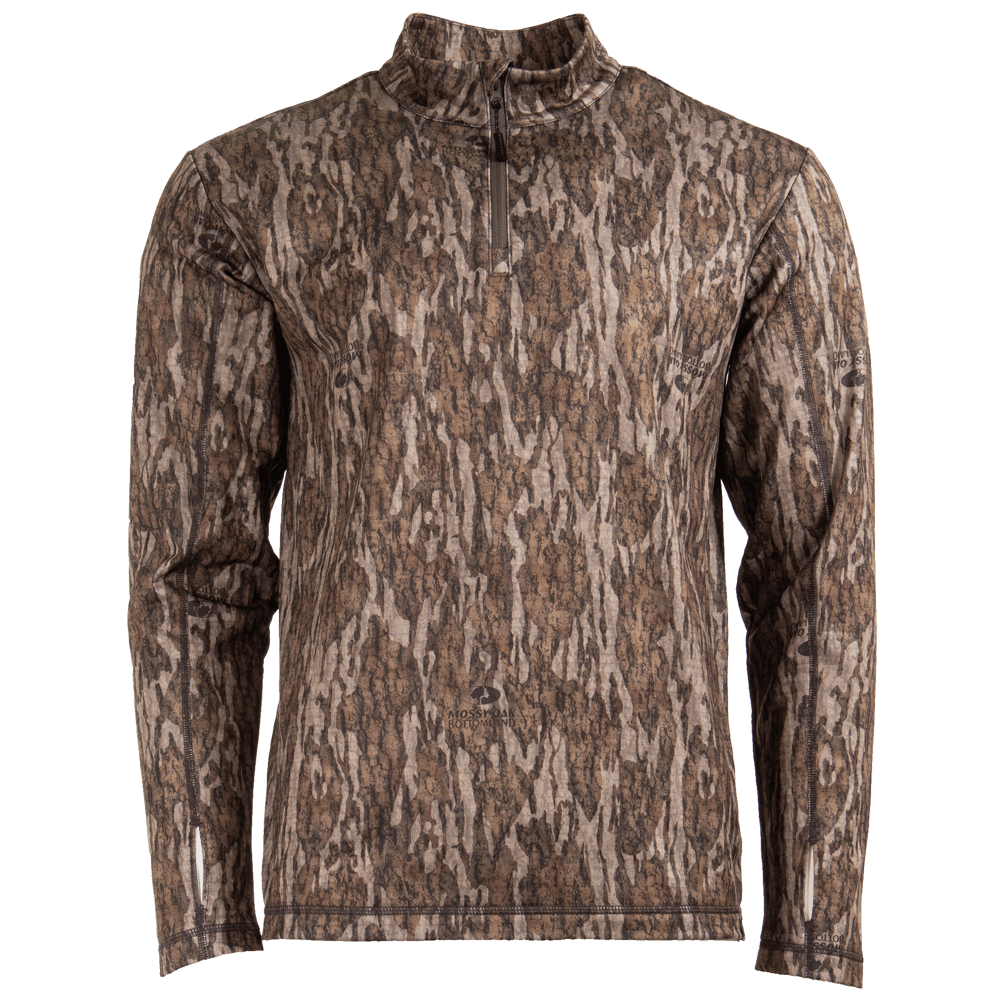 Mossy Oak Men's 1/4 Zip Performance Hoodie, Mossy Oak New Bottomland, Size 3X-Large